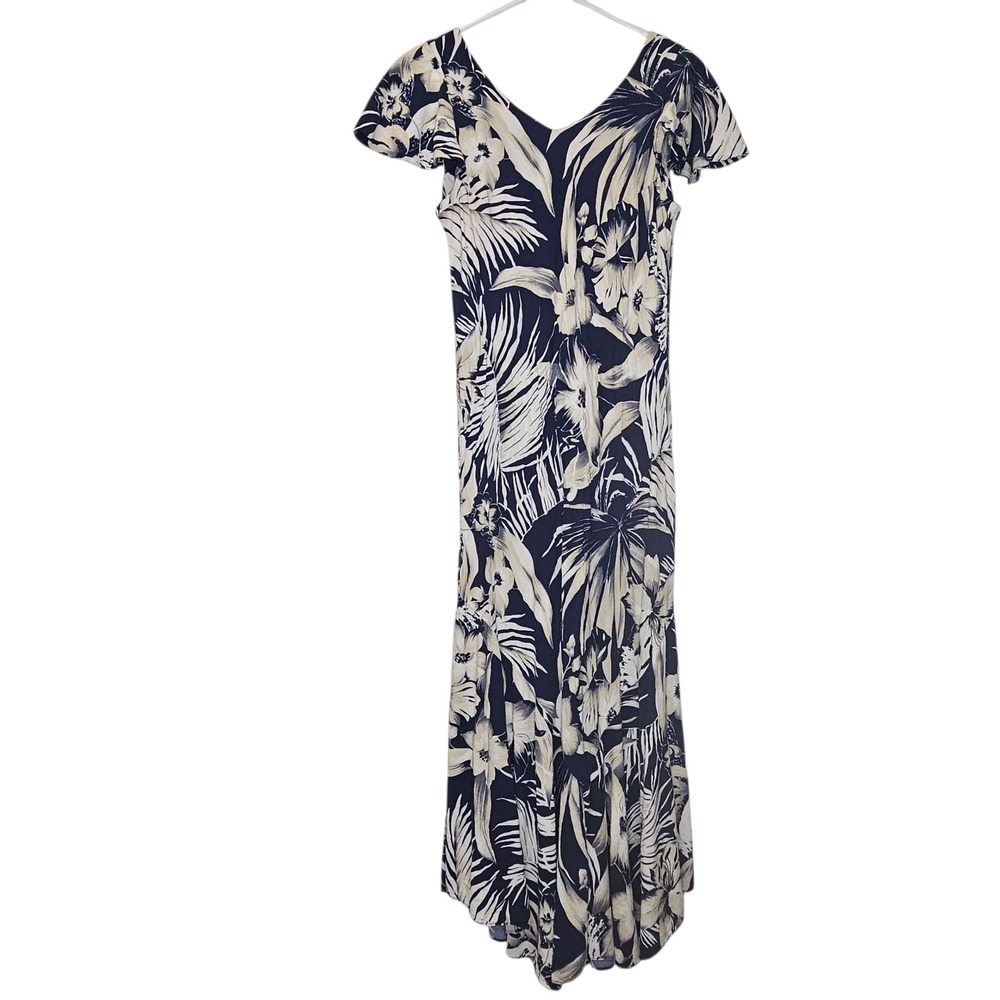 Tori Richard Honolulu Maxi Dress Floral Hawaiian Beach Resort Tropical M